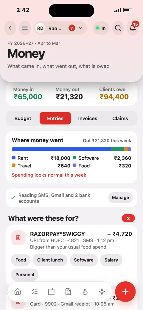 Money screen